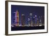 Qatar, Doha, Doha Bay, West Bay Skyscrapers, Dusk, with Burj Qatar Tower-Walter Bibikow-Framed Photographic Print