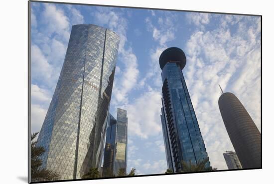 Qatar, Doha, Doha Bay, West Bay Skyscrapers, Dusk-Walter Bibikow-Mounted Photographic Print