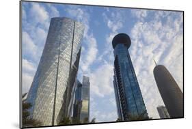 Qatar, Doha, Doha Bay, West Bay Skyscrapers, Dusk-Walter Bibikow-Mounted Photographic Print