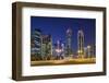 Qatar, Doha, Doha Bay, West Bay Skyscrapers, Dusk-Walter Bibikow-Framed Photographic Print