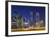 Qatar, Doha, Doha Bay, West Bay Skyscrapers, Dusk-Walter Bibikow-Framed Photographic Print