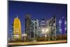 Qatar, Doha, Doha Bay, West Bay Skyscrapers, dusk-Walter Bibikw-Mounted Photographic Print