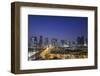 Qatar, Doha, Doha Bay, West Bay Skyscrapers, Elevated View, Dusk-Walter Bibikow-Framed Photographic Print