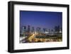 Qatar, Doha, Doha Bay, West Bay Skyscrapers, Elevated View, Dusk-Walter Bibikow-Framed Photographic Print