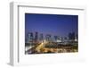 Qatar, Doha, Doha Bay, West Bay Skyscrapers, Elevated View, Dusk-Walter Bibikow-Framed Photographic Print