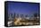Qatar, Doha, Doha Bay, West Bay Skyscrapers, Elevated View, Dusk-Walter Bibikow-Framed Stretched Canvas