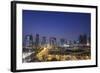 Qatar, Doha, Doha Bay, West Bay Skyscrapers, Elevated View, Dusk-Walter Bibikow-Framed Photographic Print