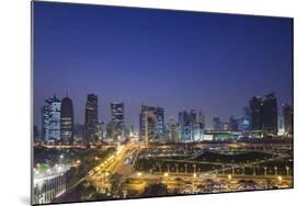 Qatar, Doha, Doha Bay, West Bay Skyscrapers, Elevated View, Dusk-Walter Bibikow-Mounted Photographic Print