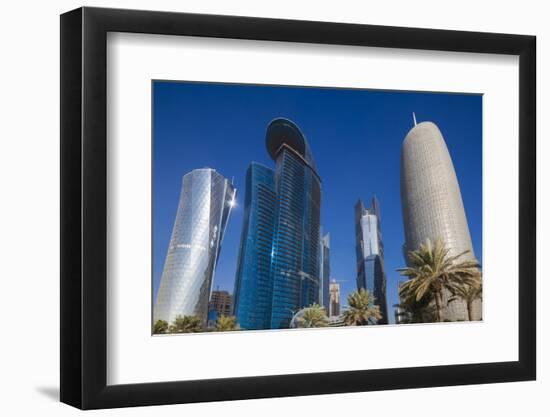 Qatar, Doha, Doha Bay, West Bay Skyscrapers from the Corniche, Morning-Walter Bibikow-Framed Photographic Print