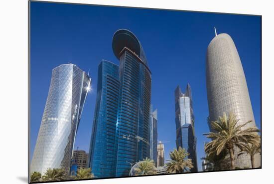 Qatar, Doha, Doha Bay, West Bay Skyscrapers from the Corniche, Morning-Walter Bibikow-Mounted Photographic Print