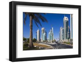 Qatar, Doha, Doha Bay, West Bay Skyscrapers, Morning-Walter Bibikow-Framed Photographic Print