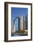 Qatar, Doha, Doha Bay, West Bay Skyscrapers with World Trade Center and Burj Qatar-Walter Bibikow-Framed Photographic Print