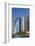 Qatar, Doha, Doha Bay, West Bay Skyscrapers with World Trade Center and Burj Qatar-Walter Bibikow-Framed Photographic Print