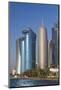 Qatar, Doha, Doha Bay, West Bay Skyscrapers with World Trade Center and Burj Qatar-Walter Bibikow-Mounted Photographic Print