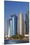 Qatar, Doha, Doha Bay, West Bay Skyscrapers with World Trade Center and Burj Qatar-Walter Bibikow-Mounted Photographic Print