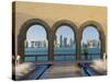 Qatar, Doha, Doha Skyline from Museum of Islamic Art-Alan Copson-Stretched Canvas