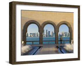 Qatar, Doha, Doha Skyline from Museum of Islamic Art-Alan Copson-Framed Photographic Print