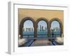 Qatar, Doha, Doha Skyline from Museum of Islamic Art-Alan Copson-Framed Photographic Print