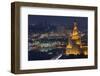 Qatar, Doha, Fanar, Qatar Islamic Cultural Center, Elevated View, Dusk-Walter Bibikow-Framed Photographic Print