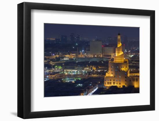 Qatar, Doha, Fanar, Qatar Islamic Cultural Center, Elevated View, Dusk-Walter Bibikow-Framed Photographic Print