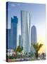 Qatar, Doha, Left to Right Palm Tower, Al Bidda Tower and Burj Qatar-Alan Copson-Stretched Canvas