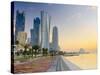 Qatar, Doha, Left to Right Palm Tower, Al Bidda Tower and Burj Qatar-Alan Copson-Stretched Canvas