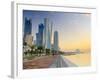 Qatar, Doha, Left to Right Palm Tower, Al Bidda Tower and Burj Qatar-Alan Copson-Framed Photographic Print