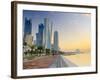 Qatar, Doha, Left to Right Palm Tower, Al Bidda Tower and Burj Qatar-Alan Copson-Framed Photographic Print