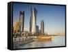 Qatar, Doha, Left to Right Palm Tower, Al Bidda Tower and Burj Qatar-Alan Copson-Framed Stretched Canvas