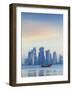 Qatar, Doha, Looking Across Doha Bay To Skyscrapers of West Bay-Jane Sweeney-Framed Photographic Print