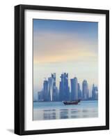 Qatar, Doha, Looking Across Doha Bay To Skyscrapers of West Bay-Jane Sweeney-Framed Photographic Print