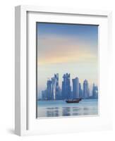 Qatar, Doha, Looking Across Doha Bay To Skyscrapers of West Bay-Jane Sweeney-Framed Photographic Print