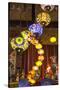 Qatar, Doha, Souq Waqif, Redeveloped Bazaar Area, Traditional Lamps-Walter Bibikow-Stretched Canvas