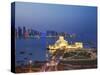 Qatar, Doha, Traffic at Roundabout Infont of the Museum of Islamic Art at Night-Jane Sweeney-Stretched Canvas