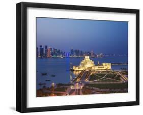 Qatar, Doha, Traffic at Roundabout Infont of the Museum of Islamic Art at Night-Jane Sweeney-Framed Photographic Print