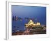 Qatar, Doha, Traffic at Roundabout Infont of the Museum of Islamic Art at Night-Jane Sweeney-Framed Photographic Print