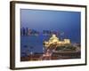 Qatar, Doha, Traffic at Roundabout Infont of the Museum of Islamic Art at Night-Jane Sweeney-Framed Photographic Print