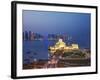 Qatar, Doha, Traffic at Roundabout Infont of the Museum of Islamic Art at Night-Jane Sweeney-Framed Photographic Print