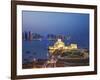 Qatar, Doha, Traffic at Roundabout Infont of the Museum of Islamic Art at Night-Jane Sweeney-Framed Photographic Print