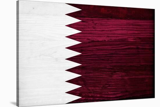 Qatar Flag Design with Wood Patterning - Flags of the World Series-Philippe Hugonnard-Stretched Canvas