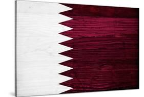 Qatar Flag Design with Wood Patterning - Flags of the World Series-Philippe Hugonnard-Stretched Canvas