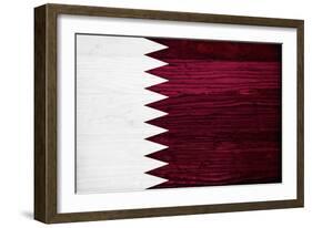 Qatar Flag Design with Wood Patterning - Flags of the World Series-Philippe Hugonnard-Framed Art Print