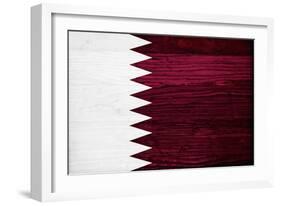 Qatar Flag Design with Wood Patterning - Flags of the World Series-Philippe Hugonnard-Framed Art Print