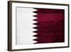 Qatar Flag Design with Wood Patterning - Flags of the World Series-Philippe Hugonnard-Framed Art Print