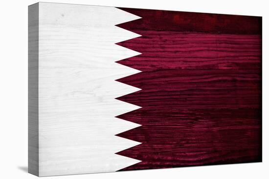 Qatar Flag Design with Wood Patterning - Flags of the World Series-Philippe Hugonnard-Stretched Canvas