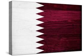 Qatar Flag Design with Wood Patterning - Flags of the World Series-Philippe Hugonnard-Stretched Canvas