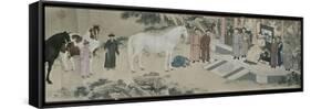 Qazaq présentant len tribut leurs chevaux à l'empereur Qianlong-Giuseppe Castiglione-Framed Stretched Canvas