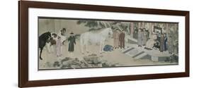 Qazaq présentant len tribut leurs chevaux à l'empereur Qianlong-Giuseppe Castiglione-Framed Premium Giclee Print