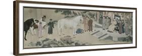 Qazaq présentant len tribut leurs chevaux à l'empereur Qianlong-Giuseppe Castiglione-Framed Premium Giclee Print