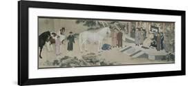 Qazaq présentant len tribut leurs chevaux à l'empereur Qianlong-Giuseppe Castiglione-Framed Premium Giclee Print